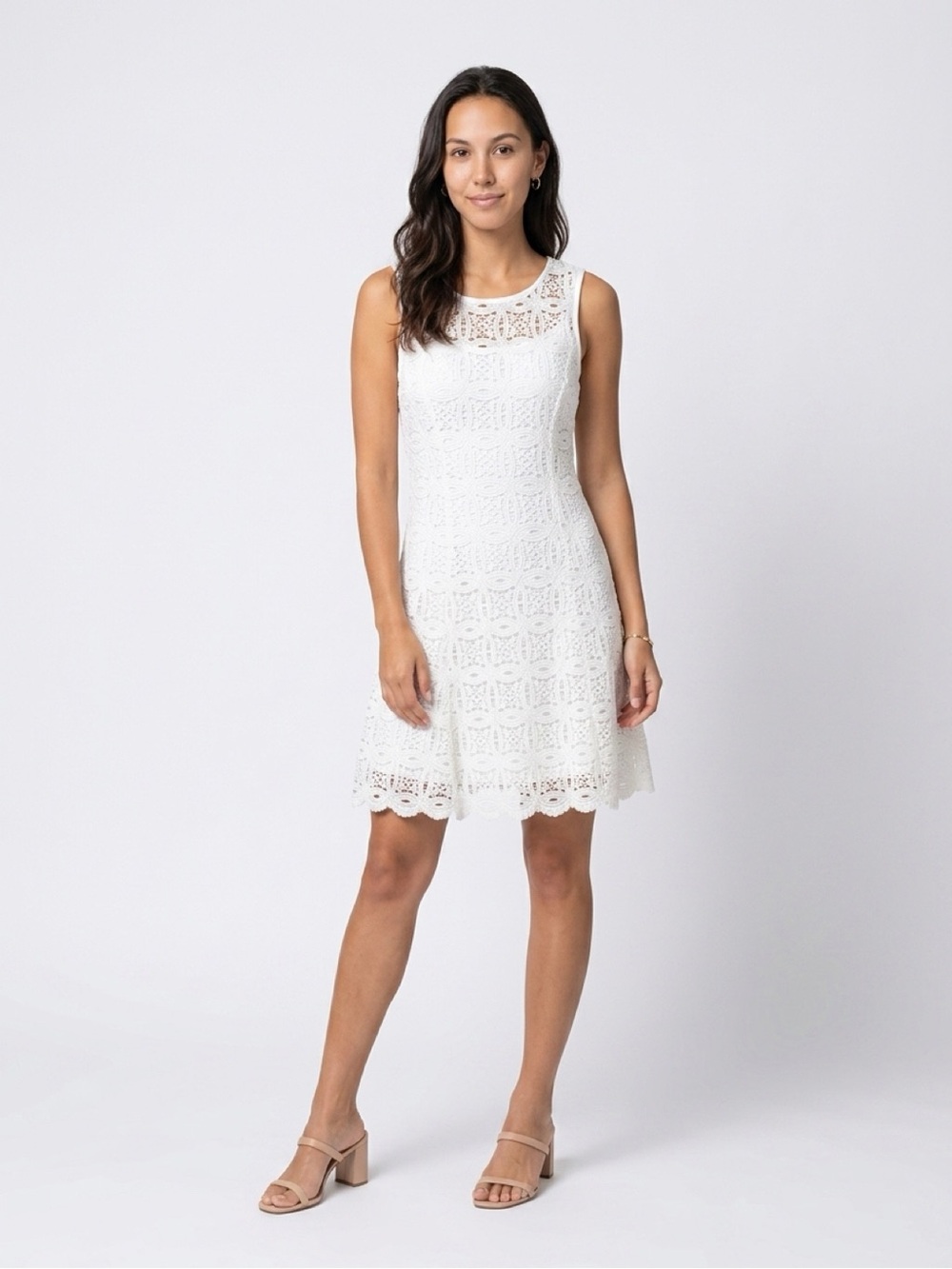 Apt. 9 White Crochet Sleeveless Mini Dress